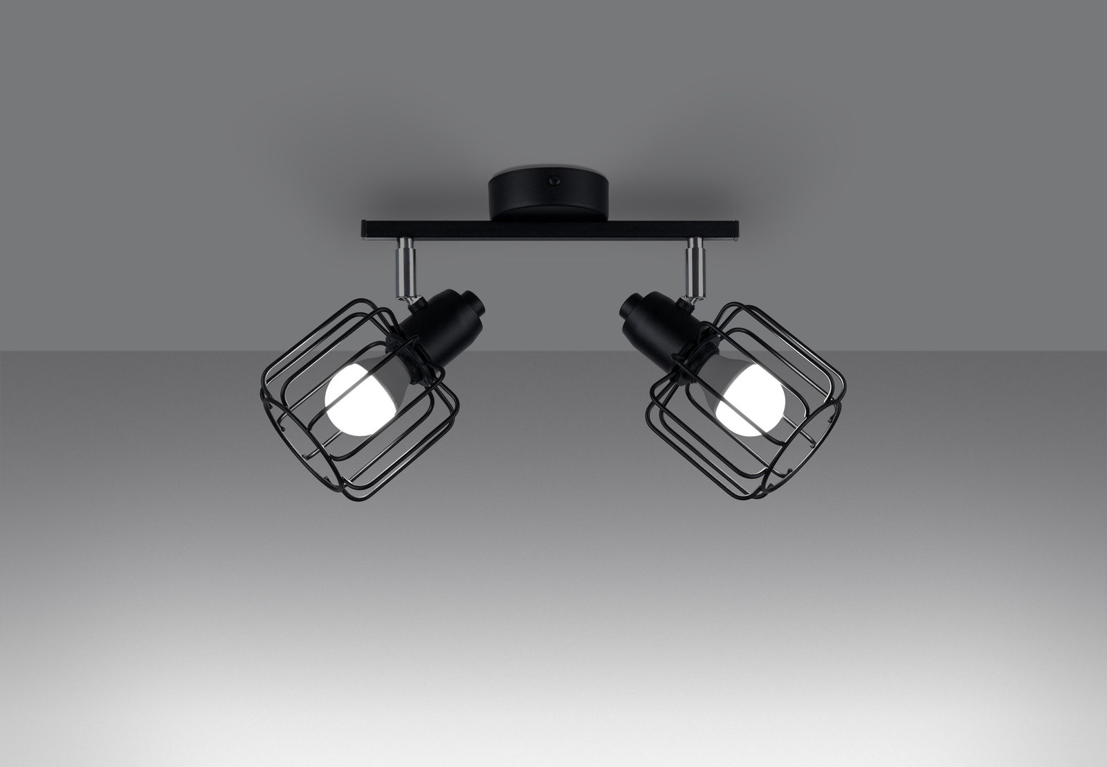 BELUCI 2 plafond svart + 2x LED-lampa E14 3000K varm 7,5W 620lm