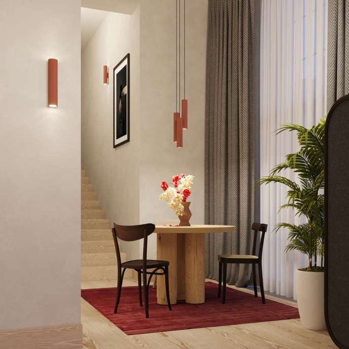 Vägglampa RING beige + 1x LED-lampa GU-10 3000K varm 7W 510lm