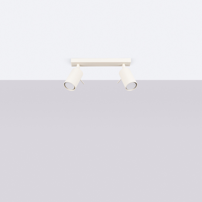 Plafond RING 2 beige + 2x LED-lampa GU-10 4000K Kall 7W 530lm