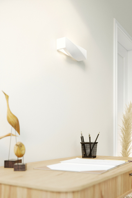 Keramisk vägglampa SIGMA MINI vit + 1x LED-lampa E27 4000K Cold 7,5W 650lm