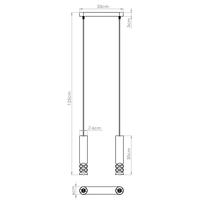 Taklampa LIRO 2 vit + 2X LED-lampa GU-10 4000K kall 7W 530lm