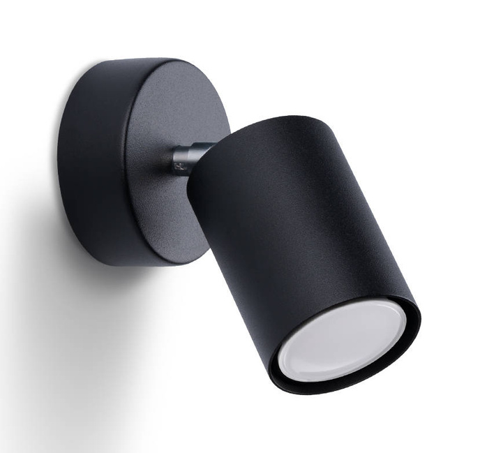 Vägglampa LEMMI 1 svart + 1x LED-lampa GU-10 4000K Cold 7W 530lm