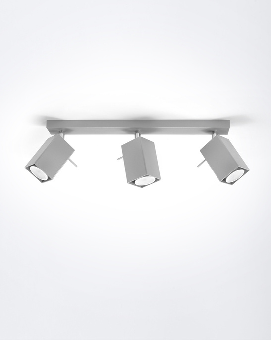 Plafond MERIDA 3 grå + 3x LED-lampa GU-10 4000K Kall 7W 630lm