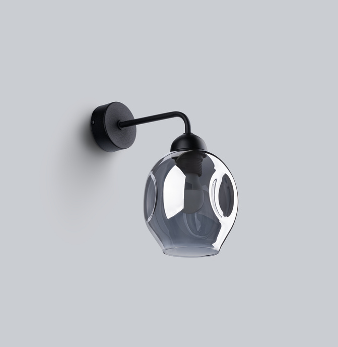 Vägglampa FILLAN 1 svart + 1x LED-lampa E27 4000K Cold 7,5W 690lm