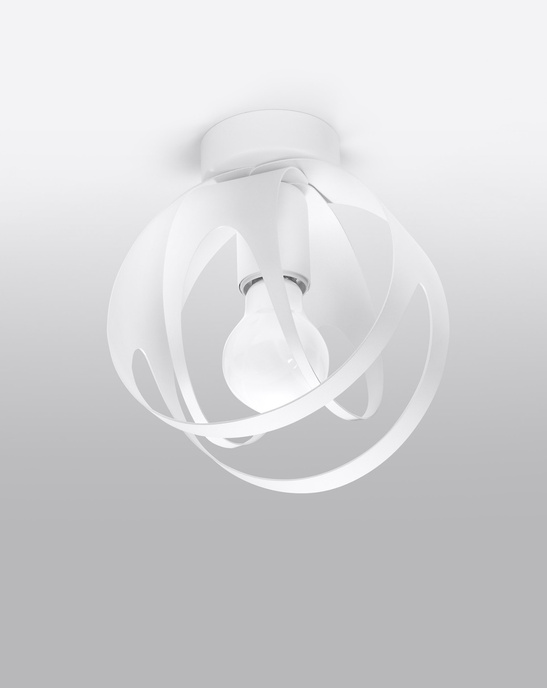 Plafond TULOS vit + 1x LED-lampa E27 3000K varm 7,5W 620lm