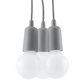 DIEGO 3 taklampa grå + 3x LED-lampa E27 4000K Cold 7,5W 650lm