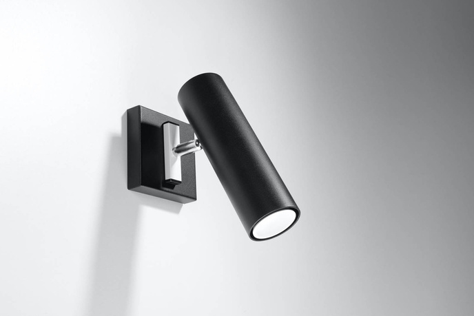 Vägglampa DIREZIONE svart + 1x LED-lampa GU-10 3000K varm 7W 620lm