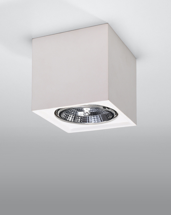 SEIDA keramisk plafond vit + 1x LED-lampa GU10 AR111 4000K COLD 10W 850lm