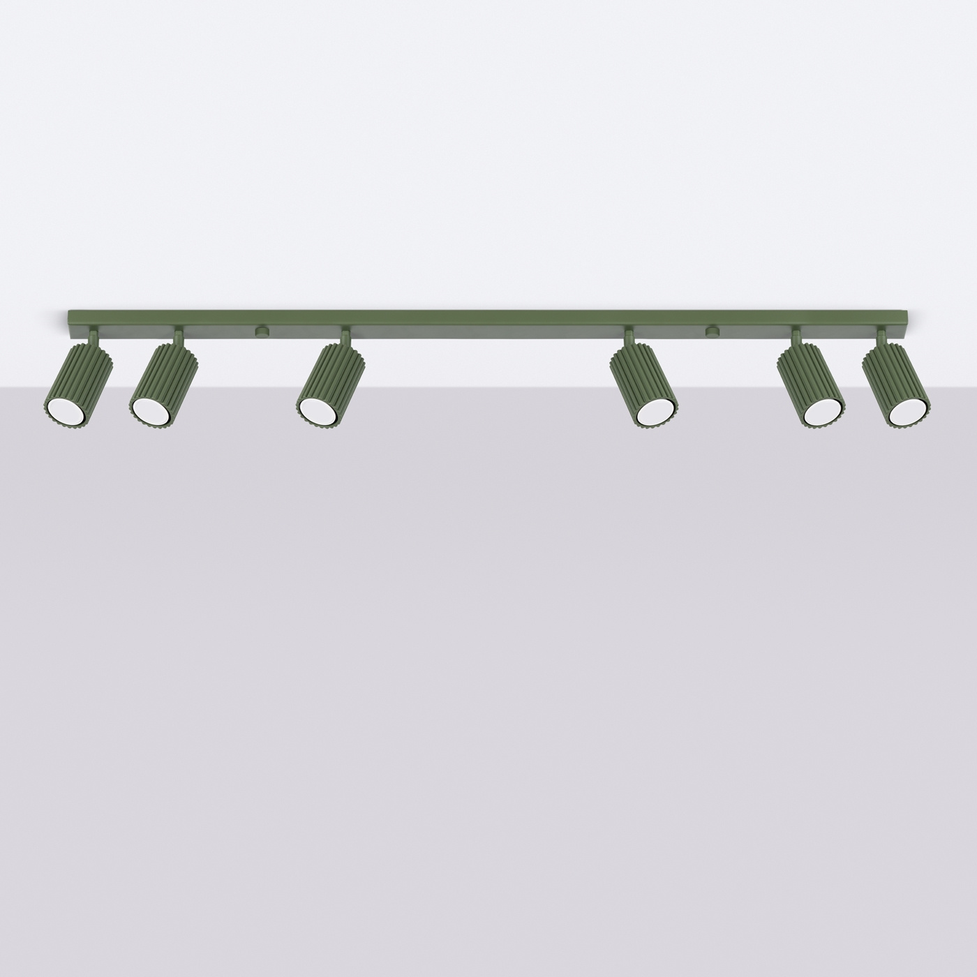 Plafond KARBON 6L olivgrön + 6x LED-lampa GU-10 3000K varm 7W 510lm