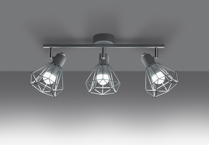 Plafond ARTEMIS 3 vit + LED-lampa E14 4000K Kall 7,5W 680lm