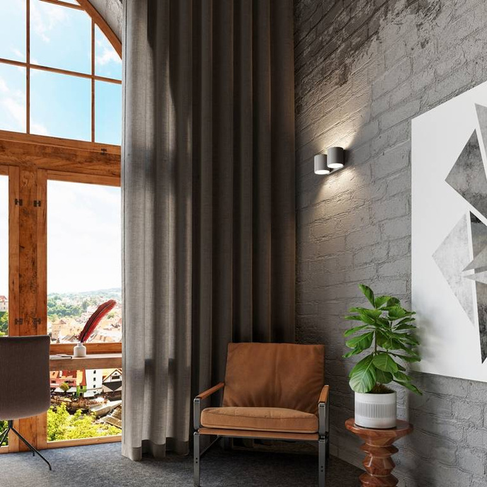 Vägglampa ORBIS 2 grå + 2x LED-lampa G9 4000K kall 4,5W 530lm