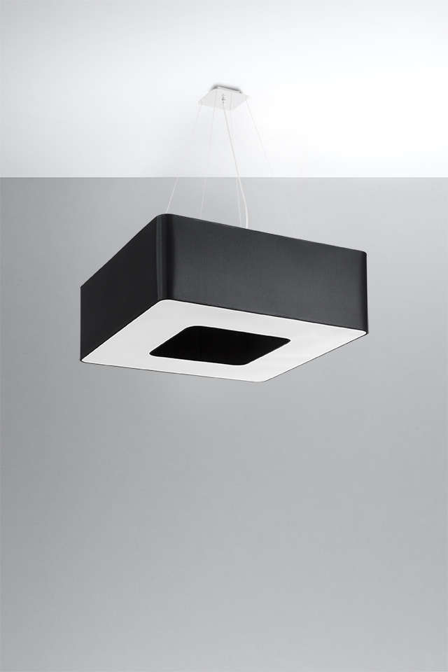 URANO 60 ljuskrona svart + 8x LED-lampa E27 4000K Cold 7,5W 650lm