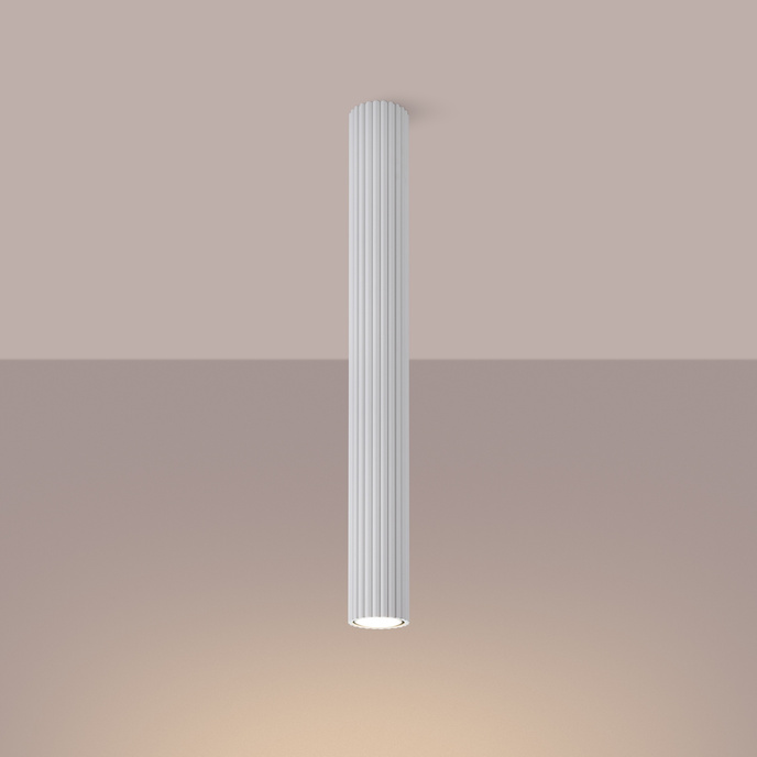 Plafond KARBON 60 vit + 1x LED-lampa GU-10 3000K varm 7W 510lm