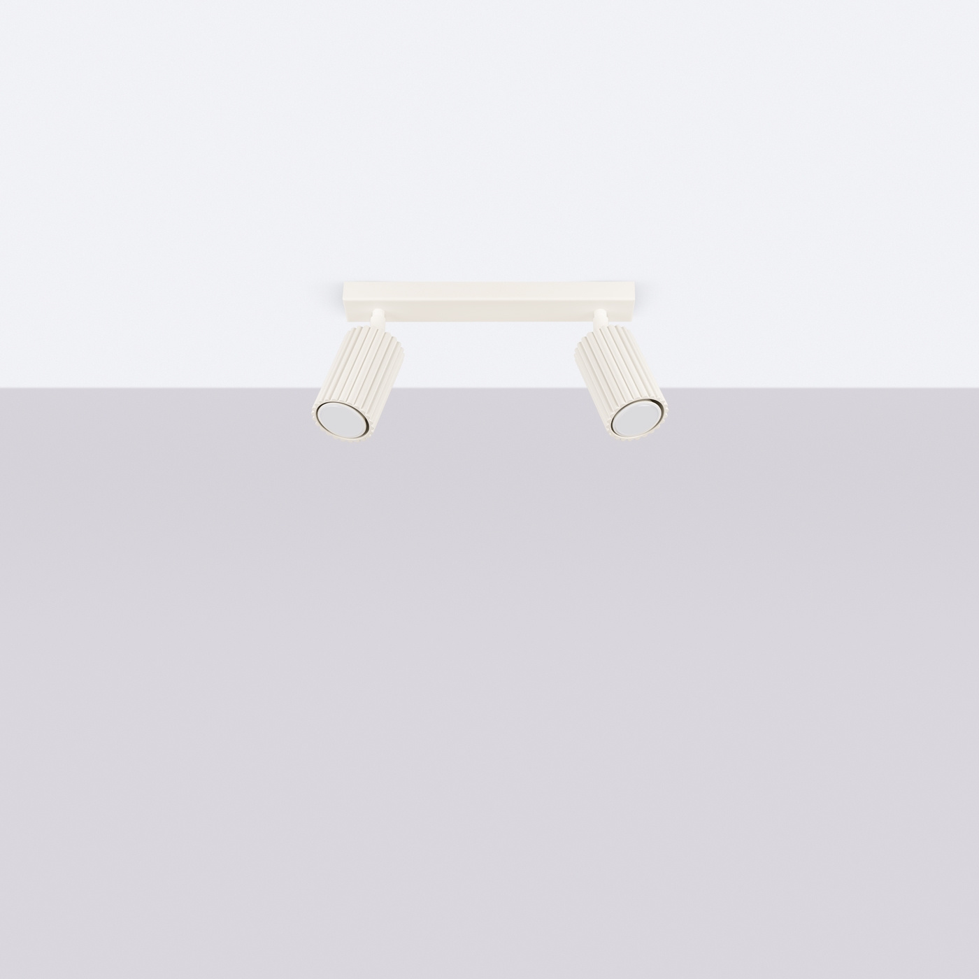 Plafond KARBON 2 beige + 2x LED-lampa GU-10 4000K Kall 7W 530lm