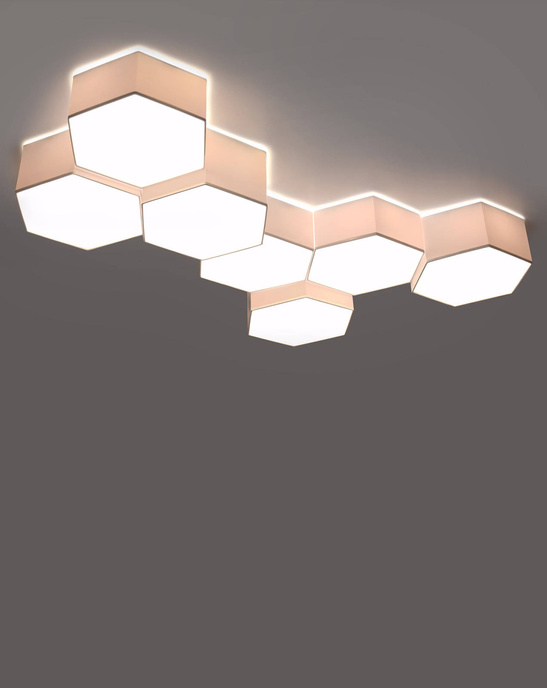 Plafond SUNDE 11 vit + 2x LED-lampa E27 4000K Kall 7,5W 650lm