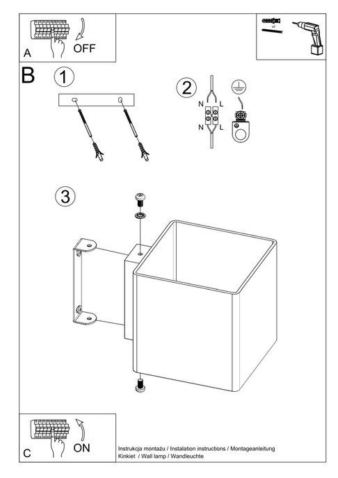 RICO vägglampa + 1x LED-lampa G9 4000K Cold 4,5W 530lm