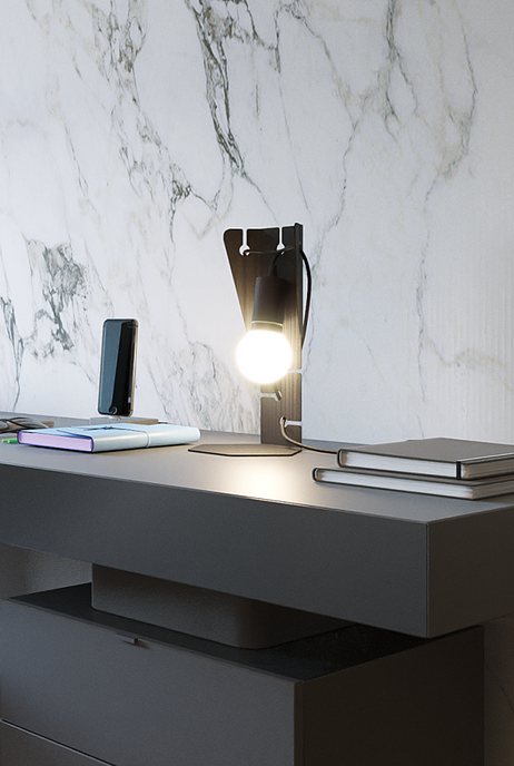 Skrivbordslampa ARBY svart + 1x LED-lampa E27 4000K Cold 7,5W 650lm