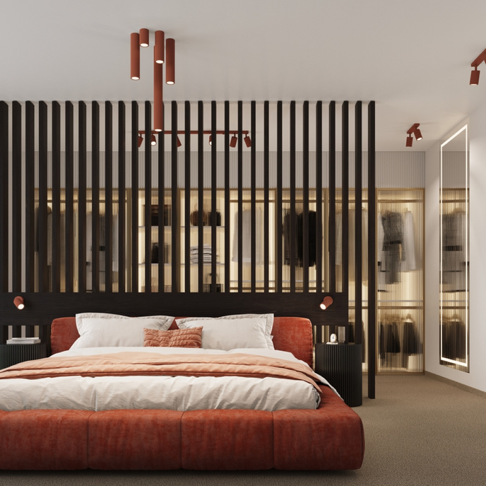 Plafond KARBON 20 ockraröd + 1x LED-lampa GU-10 3000K varm 7W 510lm