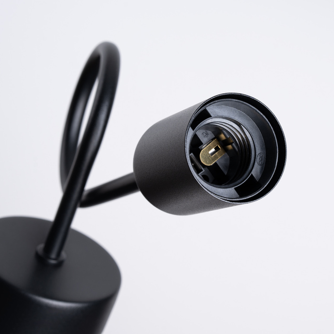 Vägglampa SUPEŁ svart + 1X LED-glödlampa E27 3000K 7W 760lm