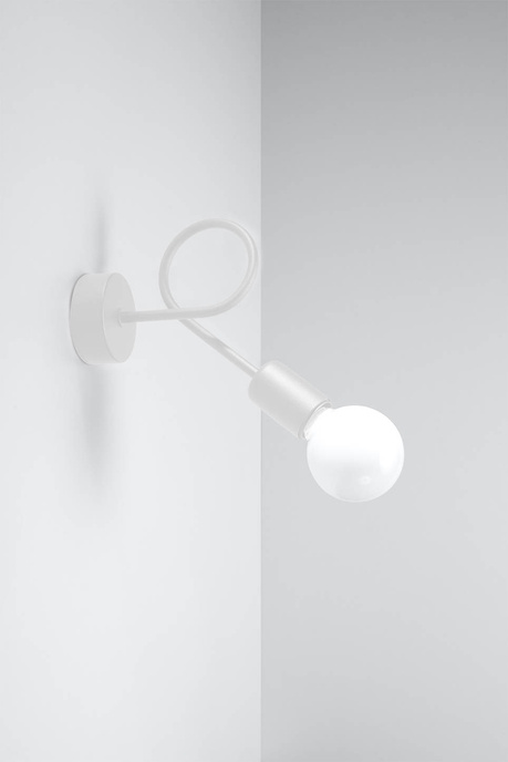 Vägglampa SUPEŁ vit + 1X LED-glödlampa E27 3000K 7W 760lm