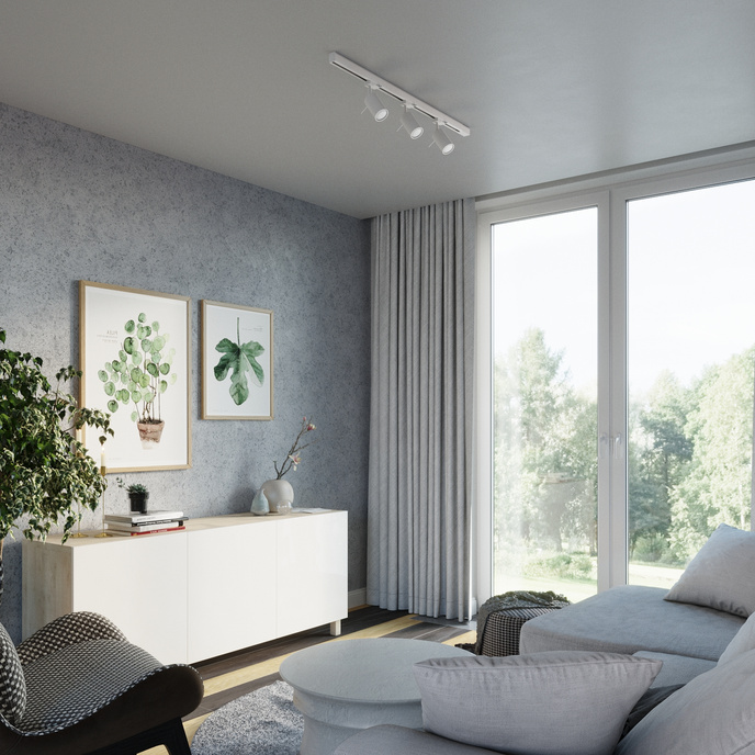 Taklampa, 3 spots, 3-fas strömskenesystem, RING