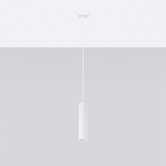 Pendellampa KARBON 1 vit + 1x LED-lampa GU-10 4000K Cold 7W 530lm