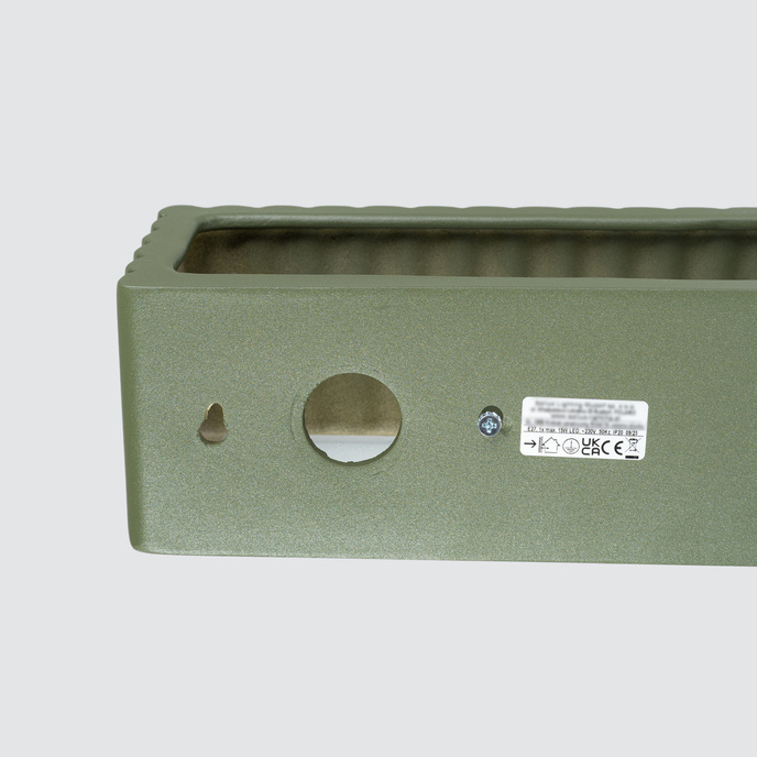 Vägglampa keramik RIGATA olivgrön