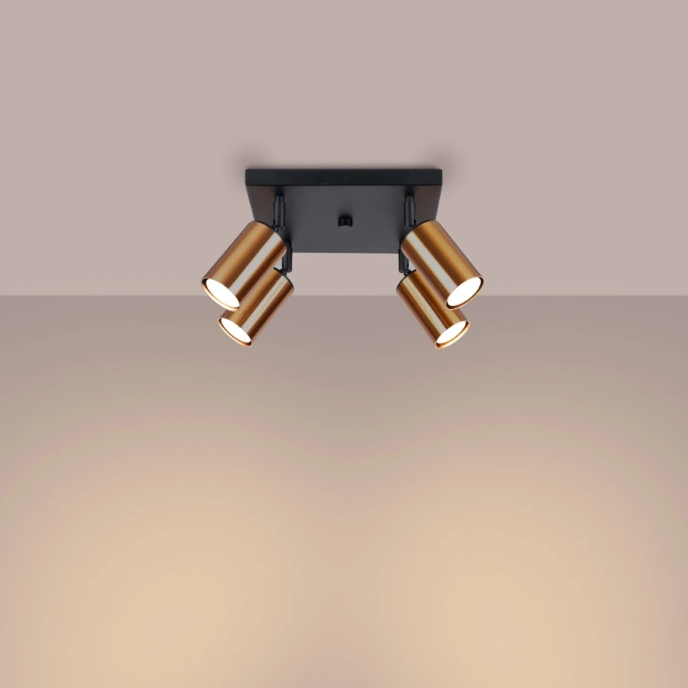 Taklampa WINX 4 svart/cooper