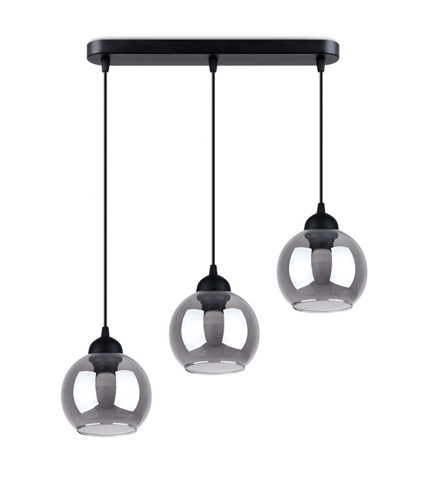 ALINO 3 pendellampa svart + 3x LED-lampa E27 4000K Cold 7,5W 690lm