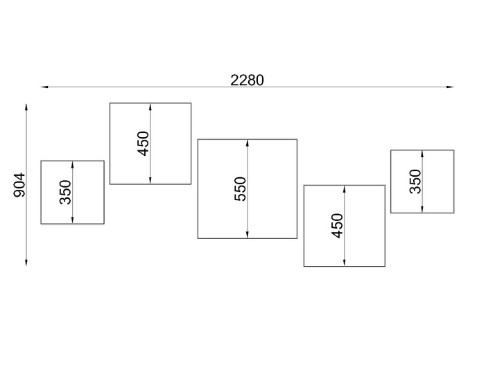 Takplafond HORUS 55 WHITE + 4x LED-lampa E27 4000K Cold 7,5W 650lm
