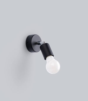 Vägglampa FORNES 1 svart + 1x LED-lampa E27 4000K Cold 7,5W 690lm