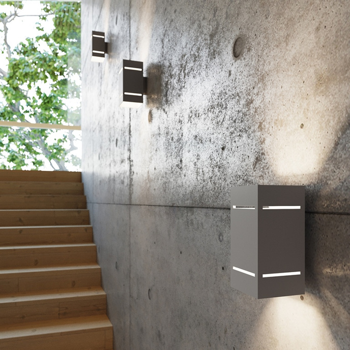 Vägglampa BLOCCO grå + 1x LED-lampa G9 3000K varm 4,5W 510lm