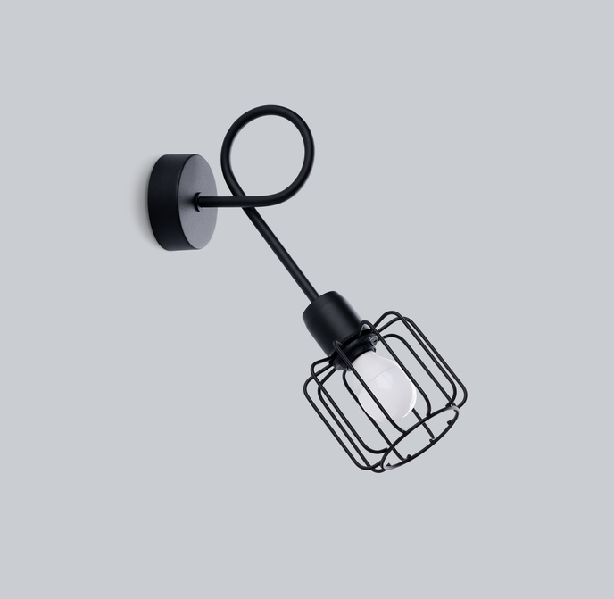 Vägglampa BELUCI 1S svart + 1x LED-lampa E14 3000K varm 7,5W 620lm