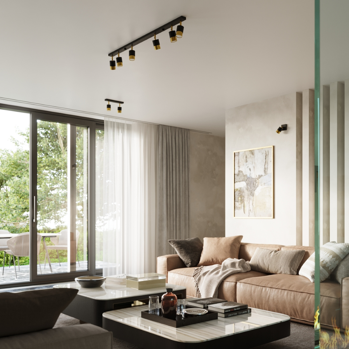 Plafond NERO 4 svart/guld