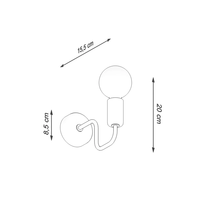 Vägglampa VECTOR svart