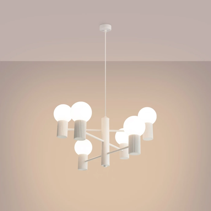 Ljuskrona HALO 6 vit