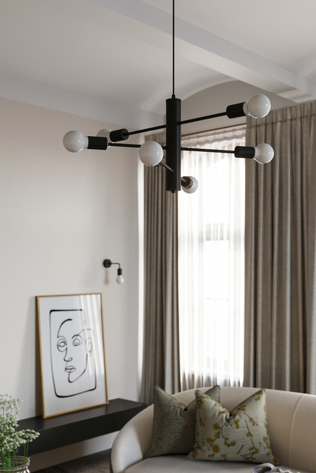 DUOMO 3D-ljuskrona + 3x LED-lampa E27 3000K varm 7,5W 620lm