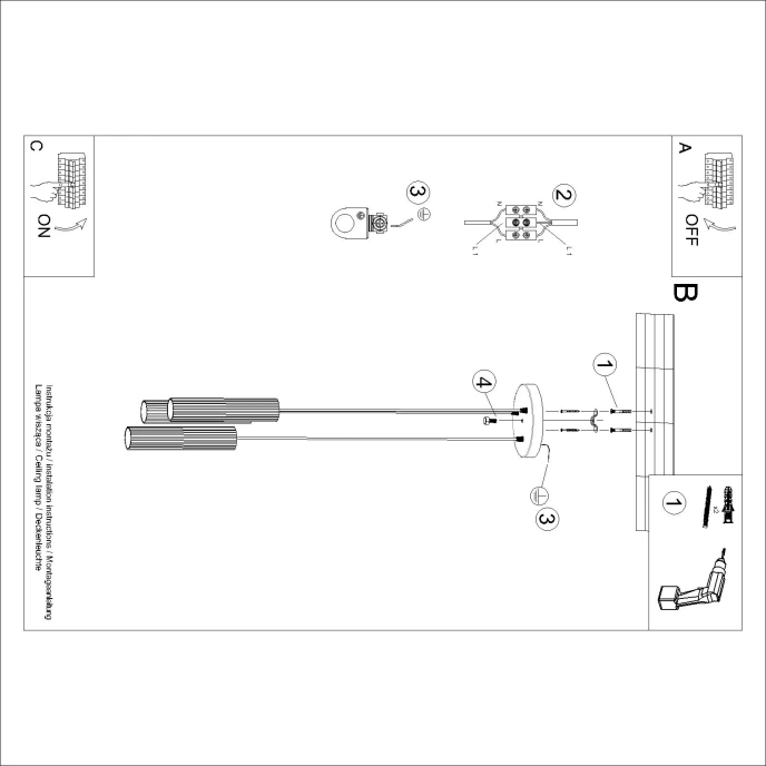 Pendellampa KARBON 3P taupe