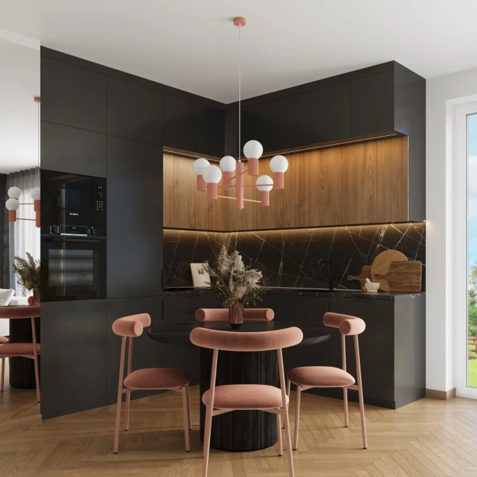 Ljuskrona HALO 6 persika