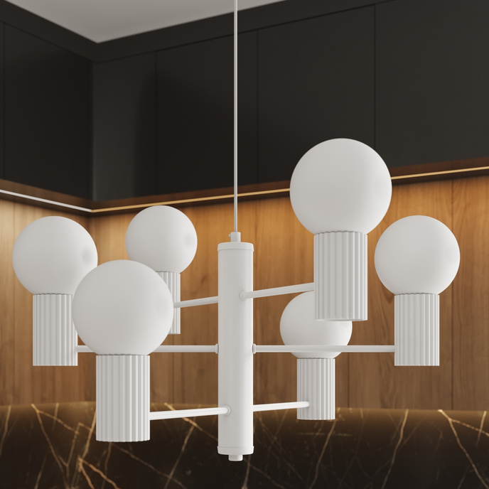 Ljuskrona HALO 6 vit