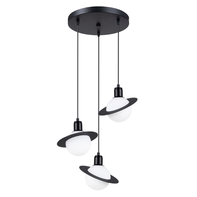 Pendellampa HYPERION 3P svart + 3x LED-lampa G9 3000K varm 4,5W 450lm
