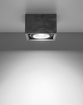 Plafond QUATRO 1 betong + 1x LED-lampa GU10 AR111 3000K varm 12W 800lm