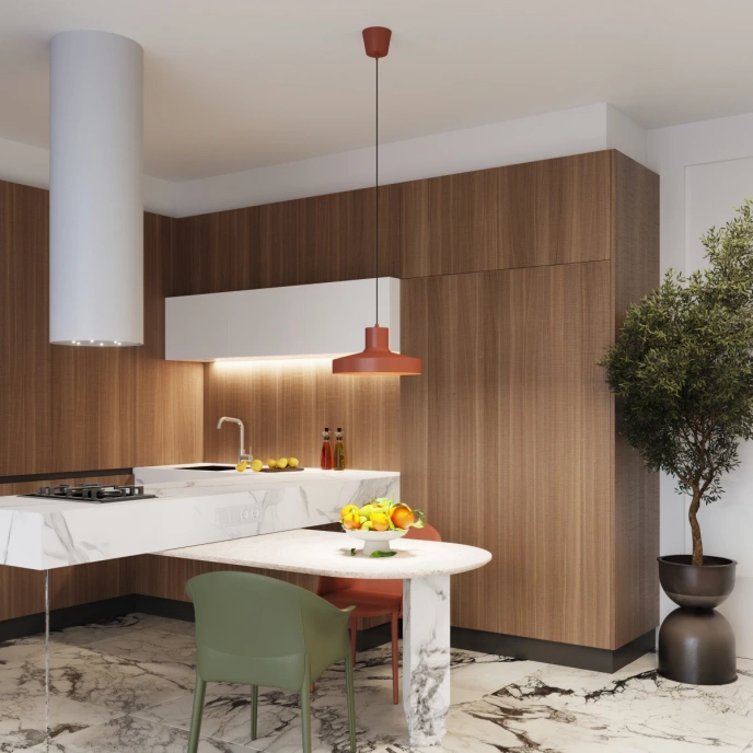 Pendellampa BILO röd ockra