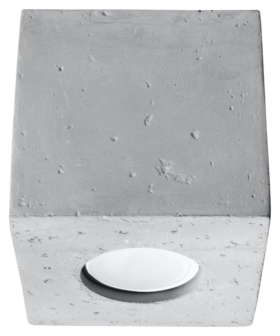 Plafond QUAD betong + 1x LED-lampa GU-10 3000K varm 7W 620lm