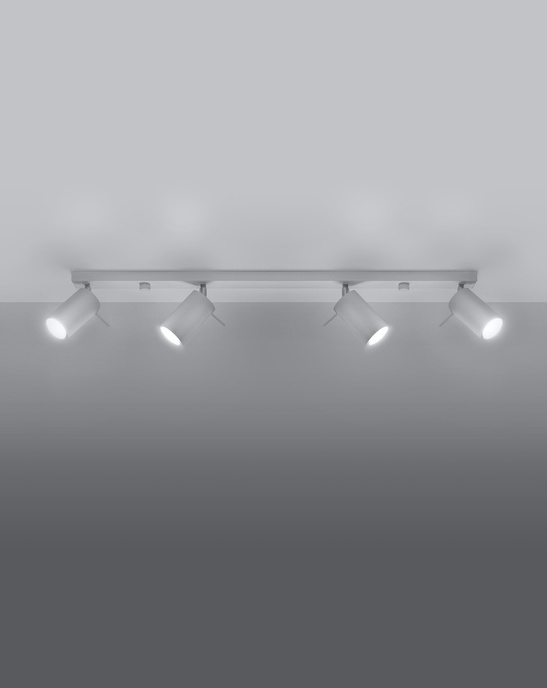 Plafond RING 4L vit + 4x LED-lampa GU-10 4000K kall 7W 630lm