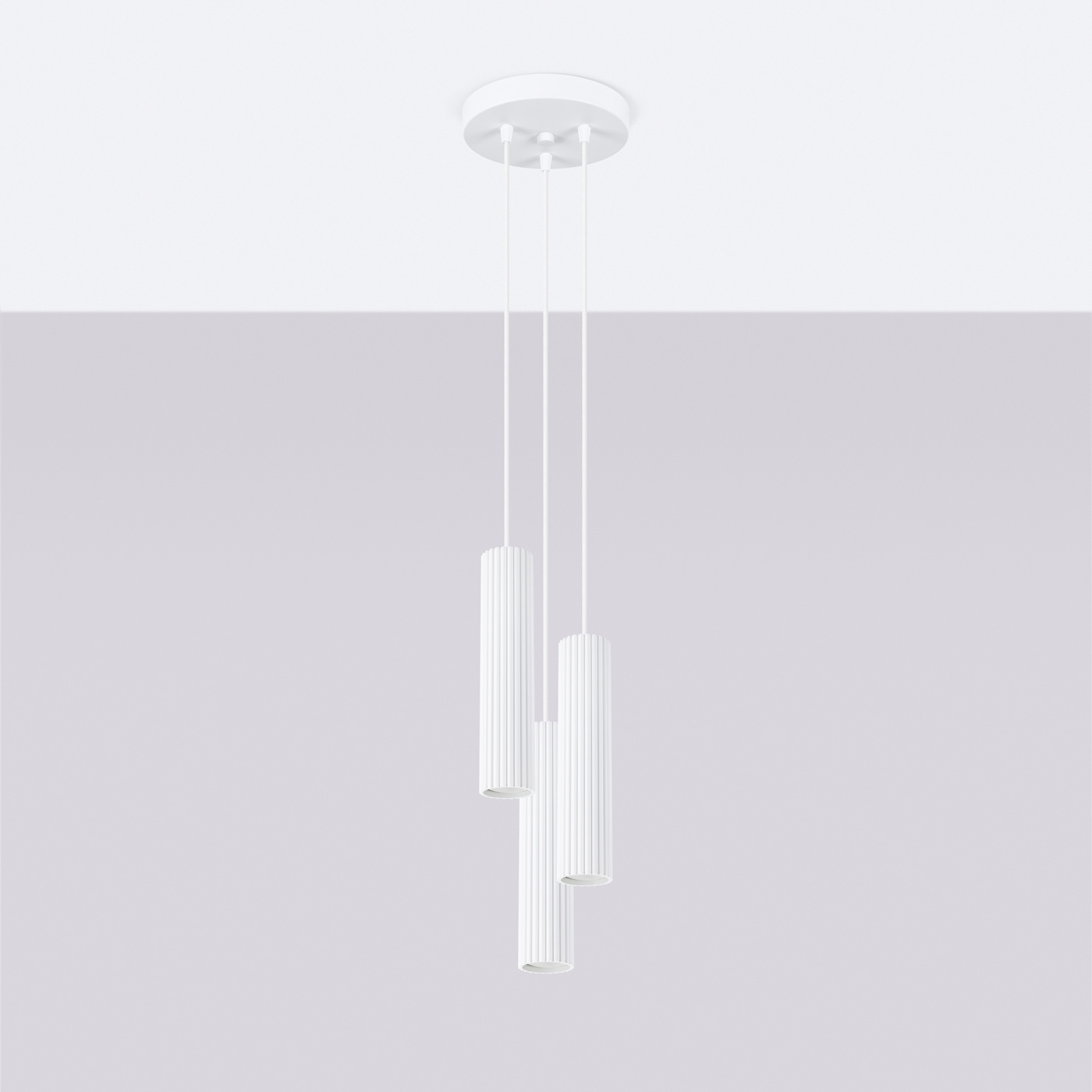 KARBON 3P taklampa vit + 3x LED-lampa GU-10 3000K varm 7W 510lm