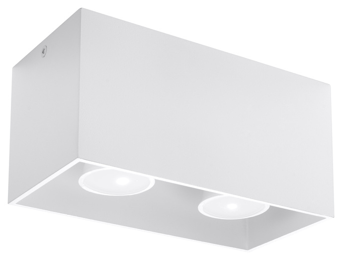 Plafond QUAD MAXI vit + 2x LED-lampa GU-10 3000K varm 7W 620lm