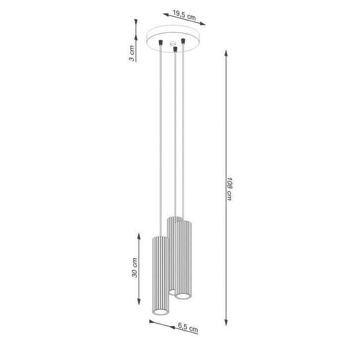KARBON 3P taklampa ockraröd + 3x LED-lampa GU-10 4000K Kall 7W 530lm