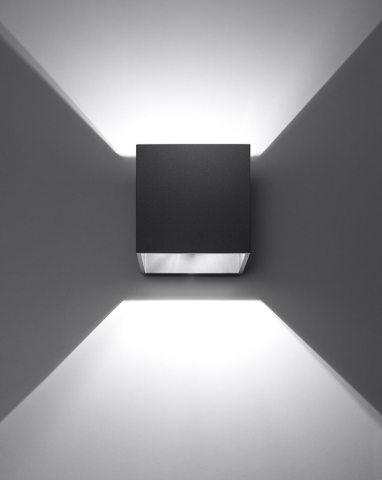 Vägglampa QUAD 1 svart + 1x LED-lampa G9 3000K varm 4,5W 510lm