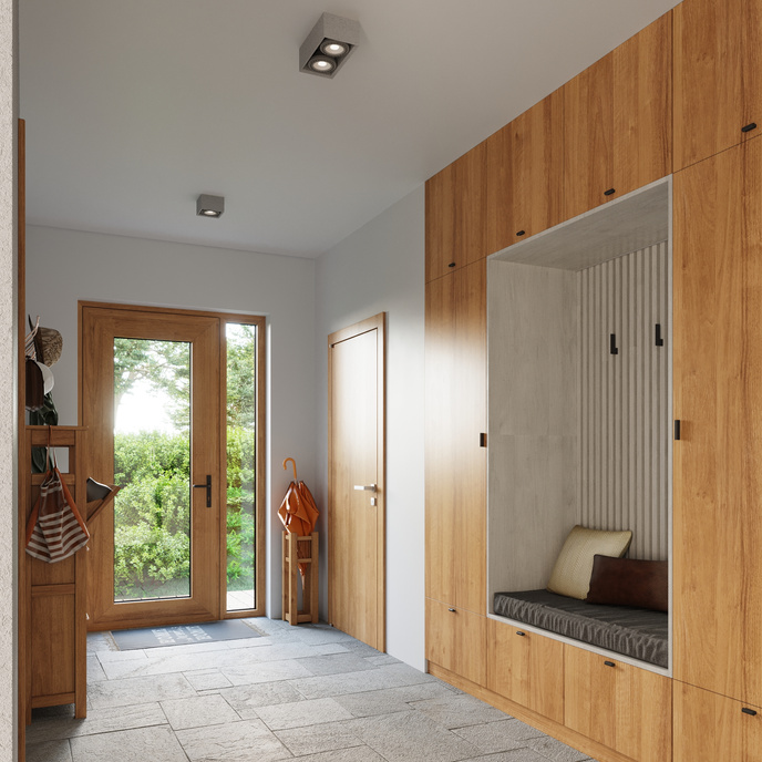 Plafond QUATRO 1 betong + 1x LED-lampa GU10 AR111 4000K COLD 12W 850lm